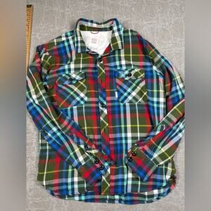 Topo Designs Field Plaid Button Down Long Sleeve Shirt Mens Size M